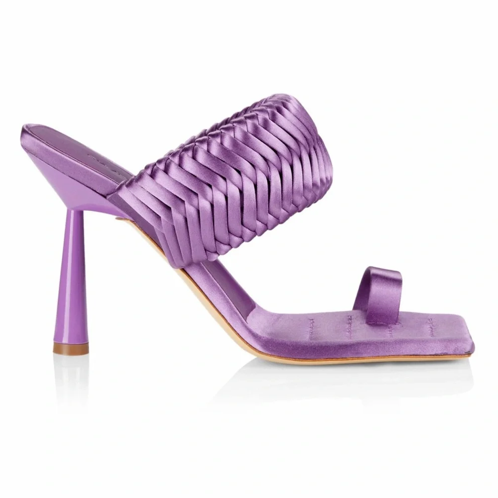 Gia Borghini X RHW Rosie 1 Satin Mules Lavender